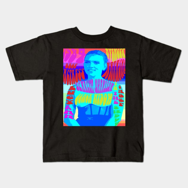 Scarlett Johansson  Psychedelic style Kids T-Shirt by happy-printing